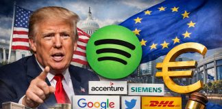 Trump administration warns of possible action against Spotify and other European firms over EU tech rules Trump administration warns of possible action against Spotify and other European firms over EU tech rules